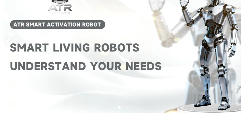 ATRの製品ページ。SMART ACTIVATION ROBOTとして人型ロボットの画像が並ぶ