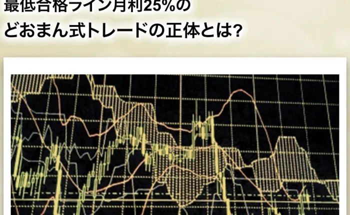 「どおまん式トレードの正体とは?」という見出しの下に表示された、ゴールドのチャート画像