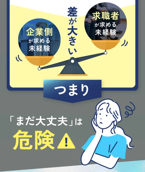 スキルがなければ選べる側に立てない時代と書かれたルートモアの広告