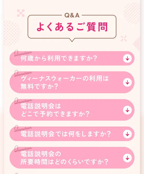 「ポイントは何に交換できますか?」「副業はOKですか?源泉徴収はどうすればいいですか?」などが並ぶヴィーナスウォーカーのよくある質問