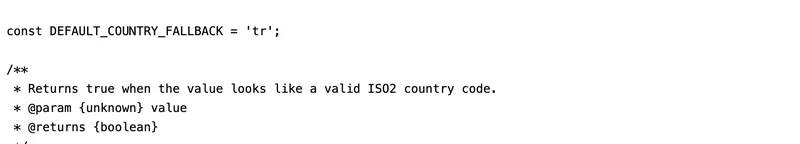 Yenno Xylosのサイトで使われているscript.jsの中身。DEFAULT_COUNTRY_FALLBACKという設定に'tr'（トルコ）が指定されている